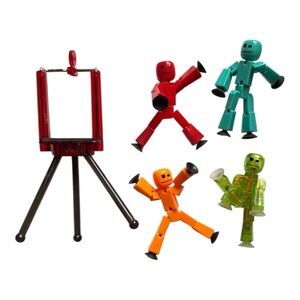 Zing StikBot Phone Tripod with 4 Poseable Figures Toy Set